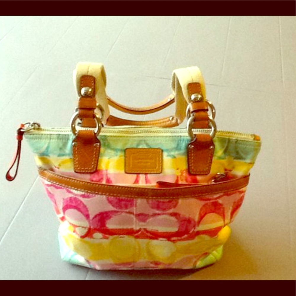 COACH Hampton Weekend Striped Small Tote